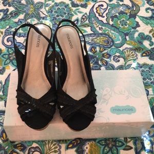Maurice's Slingback Wedge in Black!